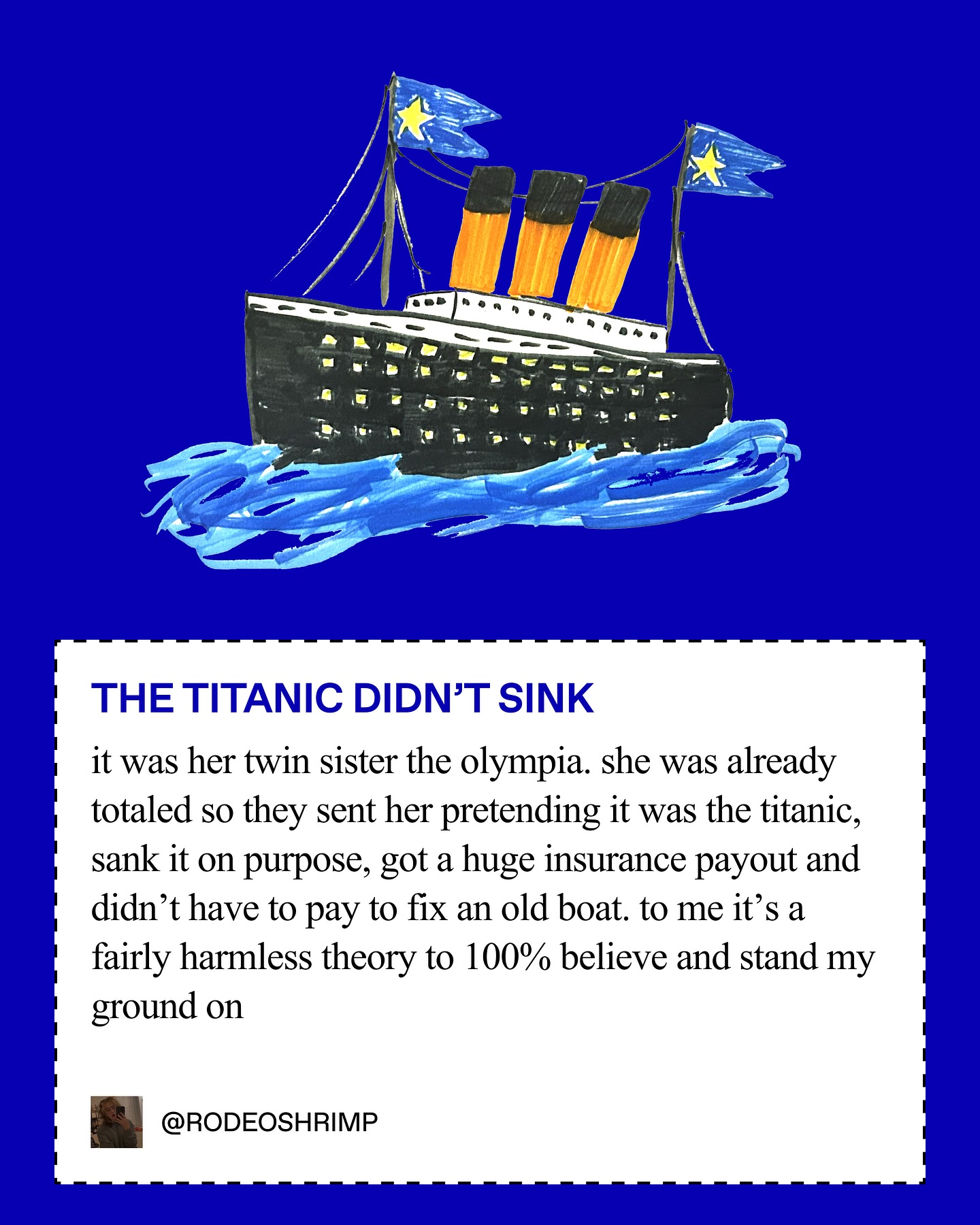 Guide entry — the Titanic didn’t sink
