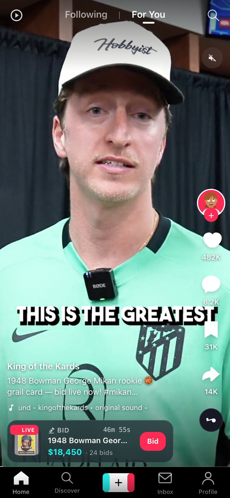 TikTok auction feed